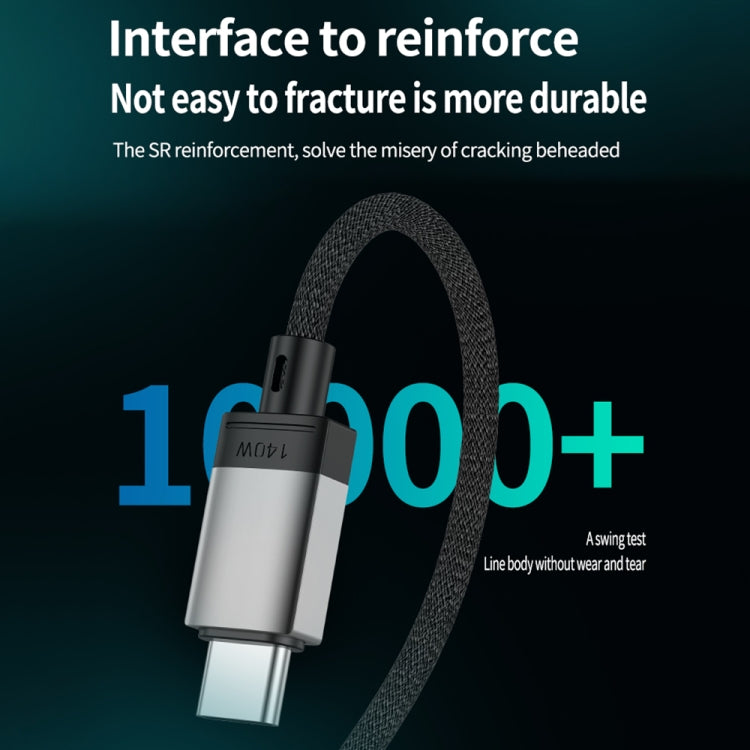 สายชาร์จแม่เหล็ก 140W Type-C เป็น Magsafe 3 สีเงินและสีน้ำเงิน
