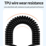 Elbow Spring Charging Data Cable, Length: 1.5m, Type-C to 8 Pin, Type-C to 8 Pin + Type-C