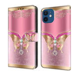 Crystal 3D Shockproof Protective Leather Phone Case, For iPhone 12 mini / 13 mini, For iPhone 12 / 12 Pro