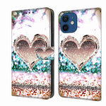 Crystal 3D Shockproof Protective Leather Phone Case, For iPhone 12 mini / 13 mini, For iPhone 12 / 12 Pro