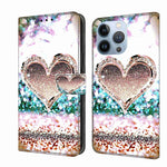 Crystal 3D Shockproof Protective Leather Phone Case, For iPhone 14 Pro Max, For iPhone 15
