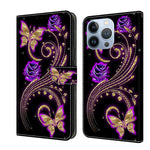 Crystal 3D Shockproof Protective Leather Phone Case, For iPhone 14 Pro Max, For iPhone 15