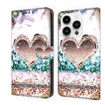 Crystal 3D Shockproof Protective Leather Phone Case, For iPhone 15 Pro, For iPhone 13 / 14