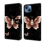 Crystal 3D Shockproof Protective Leather Phone Case, For iPhone 14 Pro Max, For iPhone 15