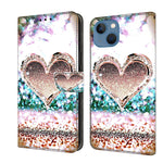 Crystal 3D Shockproof Protective Leather Phone Case, For iPhone 14 Pro Max, For iPhone 15