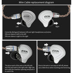 หูฟัง CCA CCA-C10 แบบเสียบ 3.5 มม. ชุบทอง สายไฮบริดควบคุม 10 หน่วย แบบใส่ในหู ไม่มีไมโครโฟน