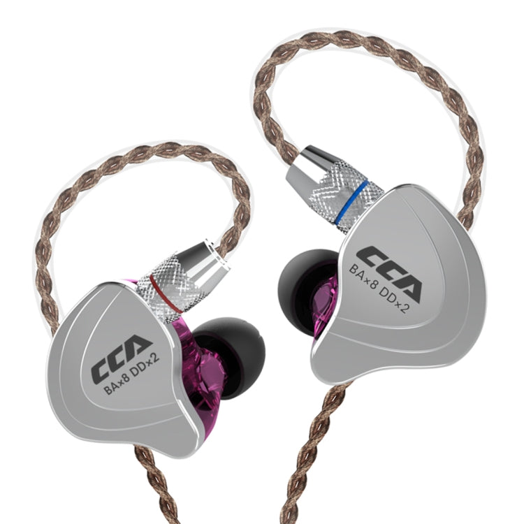 หูฟัง CCA CCA-C10 แบบเสียบ 3.5 มม. ชุบทอง สายไฮบริดควบคุม 10 หน่วย แบบใส่ในหู ไม่มีไมโครโฟน