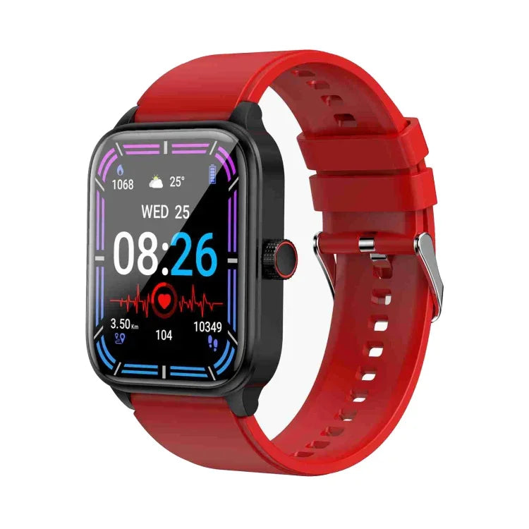 นาฬิกาอัจฉริยะสายซิลิโคนกันน้ำ IP67 ขนาด 1.91 นิ้ว ET540 รองรับ ECG / การวัดน้ำตาลในเลือดแบบไม่รุกราน, ET540 (สีน้ำเงิน), ET540 (สีแดง)