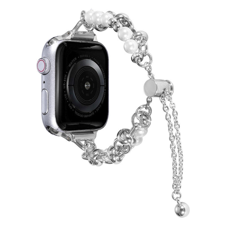 สายรัดนาฬิกาโลหะพร้อมสร้อยข้อมือไข่มุก สำหรับ Apple Watch 42mm, สำหรับ Apple Watch 38mm