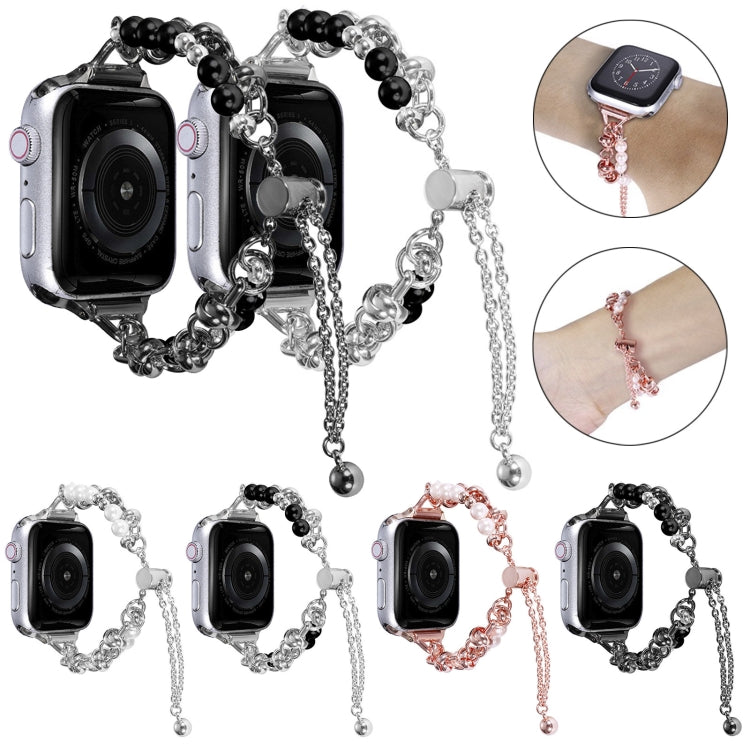 สายรัดนาฬิกาโลหะพร้อมสร้อยข้อมือไข่มุก สำหรับ Apple Watch 42mm, สำหรับ Apple Watch 38mm