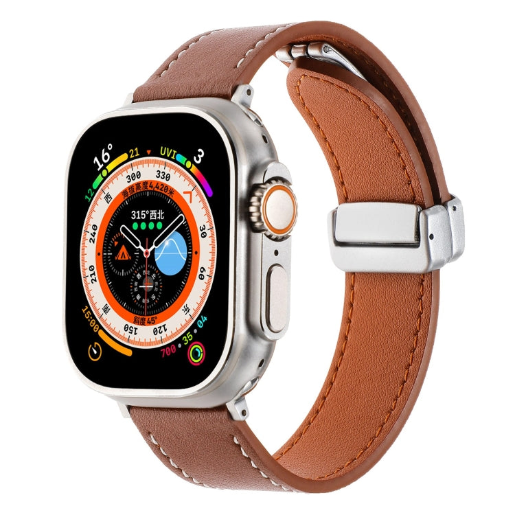 สายรัดนาฬิกาหนังสัมผัสนุ่มแบบหัวเข็มขัดแม่เหล็ก สำหรับ Apple Watch SE 2023 44 มม., สำหรับ Apple Watch Ultra 49 มม., สำหรับ Apple Watch SE 2023 40 มม., สำหรับ Apple Watch SE 2022 40 มม., สำหรับ Apple Watch Series 9 41 มม., สำหรับ Apple Watch SE 2022 44 มม.