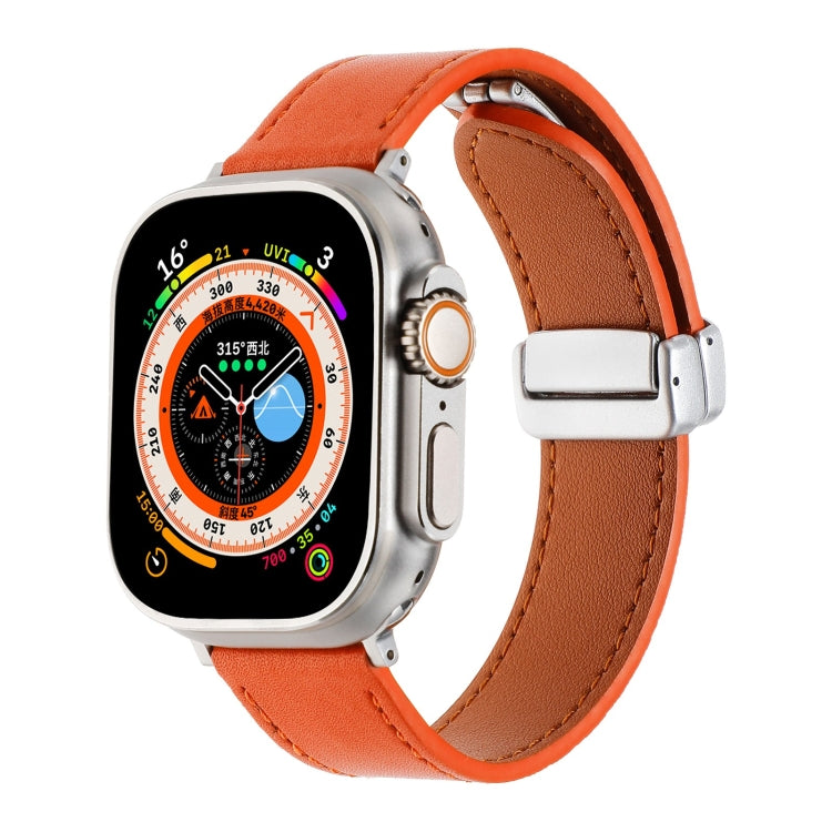 สายรัดนาฬิกาหนังสัมผัสนุ่มแบบหัวเข็มขัดแม่เหล็ก สำหรับ Apple Watch SE 2023 44 มม., สำหรับ Apple Watch Ultra 49 มม., สำหรับ Apple Watch SE 2023 40 มม., สำหรับ Apple Watch SE 2022 40 มม., สำหรับ Apple Watch Series 9 41 มม., สำหรับ Apple Watch SE 2022 44 มม.