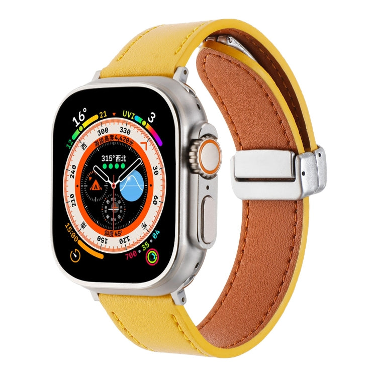 สายรัดนาฬิกาหนังสัมผัสนุ่มแบบหัวเข็มขัดแม่เหล็ก สำหรับ Apple Watch SE 2023 44 มม., สำหรับ Apple Watch Ultra 49 มม., สำหรับ Apple Watch SE 2023 40 มม., สำหรับ Apple Watch SE 2022 40 มม., สำหรับ Apple Watch Series 9 41 มม., สำหรับ Apple Watch SE 2022 44 มม.