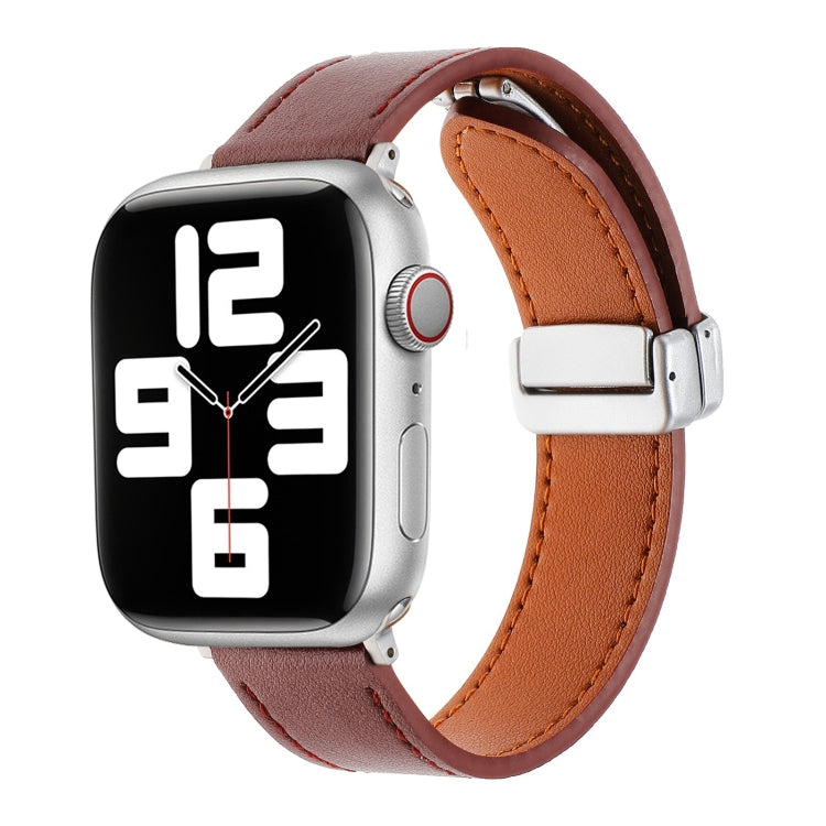 สายรัดนาฬิกาหนังสัมผัสนุ่มพร้อมตัวล็อกแม่เหล็ก สำหรับ Apple Watch ซีรีส์ 8 ขนาด 41 มม., SE ขนาด 40 มม., ซีรีส์ 8 ขนาด 45 มม., SE ขนาด 44 มม., ซีรีส์ 7 ขนาด 41 มม., ซีรีส์ 7 ขนาด 45 มม.