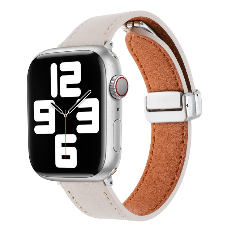 สายรัดนาฬิกาหนังสัมผัสนุ่มพร้อมตัวล็อกแม่เหล็ก สำหรับ Apple Watch ซีรีส์ 8 ขนาด 41 มม., SE ขนาด 40 มม., ซีรีส์ 8 ขนาด 45 มม., SE ขนาด 44 มม., ซีรีส์ 7 ขนาด 41 มม., ซีรีส์ 7 ขนาด 45 มม.