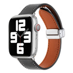 สายรัดนาฬิกาหนังสัมผัสนุ่มพร้อมตัวล็อกแม่เหล็ก สำหรับ Apple Watch ซีรีส์ 6 ขนาด 40 มม., 44 มม., ซีรีส์ 5 ขนาด 44 มม., 40 มม., ซีรีส์ 4 ขนาด 44 มม., Apple Watch ขนาด 42 มม.