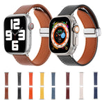 สายรัดนาฬิกาหนังสัมผัสนุ่มพร้อมตัวล็อกแม่เหล็ก สำหรับ Apple Watch ซีรีส์ 8 ขนาด 41 มม., SE ขนาด 40 มม., ซีรีส์ 8 ขนาด 45 มม., SE ขนาด 44 มม., ซีรีส์ 7 ขนาด 41 มม., ซีรีส์ 7 ขนาด 45 มม.