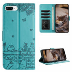 เคสโทรศัพท์หนังลายปั๊มแมวพร้อมสายคล้อง สำหรับ iPhone 11 Pro, สำหรับ iPhone XS Max, สำหรับ iPhone X, สำหรับ iPhone 7 Plus / 8 Plus