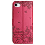 เคสโทรศัพท์หนังลายปั๊มแมวพร้อมสายคล้อง สำหรับ iPhone 16e / 17e, สำหรับ iPhone 17 Pro Max, สำหรับ iPhone 17 Pro, สำหรับ iPhone 17, สำหรับ iPhone Air, สำหรับ iPhone 16 Pro Max, สำหรับ iPhone 16 Pro, สำหรับ iPhone 16 Plus, สำหรับ iPhone 16