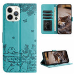เคสโทรศัพท์หนังลายปั๊มแมวพร้อมสายคล้อง สำหรับ iPhone 16e / 17e, สำหรับ iPhone 17 Pro Max, สำหรับ iPhone 17 Pro, สำหรับ iPhone 17, สำหรับ iPhone Air, สำหรับ iPhone 16 Pro Max, สำหรับ iPhone 16 Pro, สำหรับ iPhone 16 Plus, สำหรับ iPhone 16