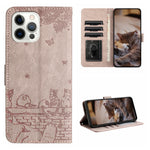 เคสโทรศัพท์หนังลายปั๊มแมวพร้อมสายคล้อง สำหรับ iPhone 16e / 17e, สำหรับ iPhone 17 Pro Max, สำหรับ iPhone 17 Pro, สำหรับ iPhone 17, สำหรับ iPhone Air, สำหรับ iPhone 16 Pro Max, สำหรับ iPhone 16 Pro, สำหรับ iPhone 16 Plus, สำหรับ iPhone 16