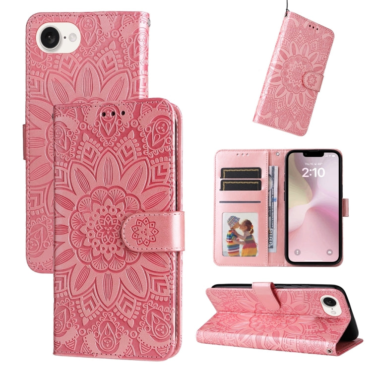 เคสโทรศัพท์หนังลายดอกทานตะวันนูน สำหรับ iPhone 17e / 16e, iPhone 17 Pro Max, iPhone 17 Pro, iPhone 17, iPhone Air, iPhone 16 Pro Max, iPhone 16 Pro, iPhone 16 Plus, iPhone 16