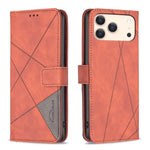 เคสโทรศัพท์หนังลายข้าวหลามตัดพร้อมหัวเข็มขัดแม่เหล็ก สำหรับ iPhone 17 Pro Max, iPhone 17 Pro, iPhone 17, iPhone Air, iPhone 16 Pro Max, iPhone 16 Pro, iPhone 16 Plus, iPhone 16