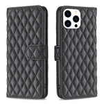 เคสโทรศัพท์หนังพับแบบกระเป๋าสตางค์ลายตารางเพชร สำหรับ iPhone 17e / 16e, iPhone 17 Pro Max, iPhone 17 Pro, iPhone 17, iPhone Air, iPhone 16 Pro Max, iPhone 16 Pro, iPhone 16 Plus