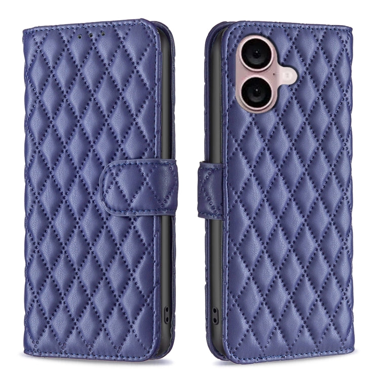 เคสโทรศัพท์หนังพับแบบกระเป๋าสตางค์ลายตารางเพชร สำหรับ iPhone 17e / 16e, iPhone 17 Pro Max, iPhone 17 Pro, iPhone 17, iPhone Air, iPhone 16 Pro Max, iPhone 16 Pro, iPhone 16 Plus