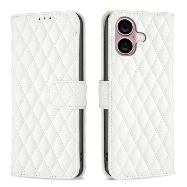 เคสโทรศัพท์หนังพับแบบกระเป๋าสตางค์ลายตารางเพชร สำหรับ iPhone 17e / 16e, iPhone 17 Pro Max, iPhone 17 Pro, iPhone 17, iPhone Air, iPhone 16 Pro Max, iPhone 16 Pro, iPhone 16 Plus