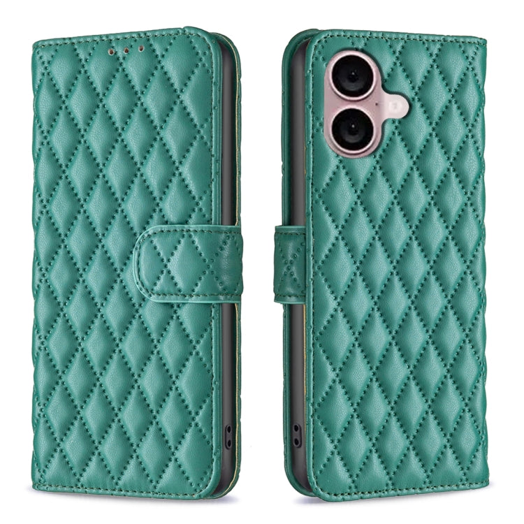 เคสโทรศัพท์หนังพับแบบกระเป๋าสตางค์ลายตารางเพชร สำหรับ iPhone 17e / 16e, iPhone 17 Pro Max, iPhone 17 Pro, iPhone 17, iPhone Air, iPhone 16 Pro Max, iPhone 16 Pro, iPhone 16 Plus