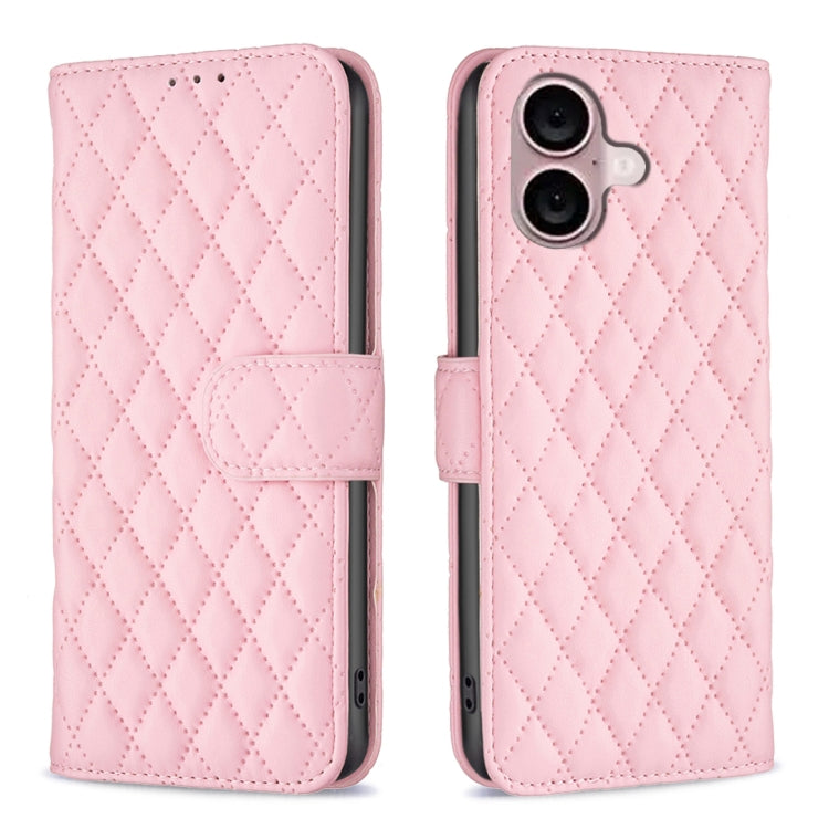 เคสโทรศัพท์หนังพับแบบกระเป๋าสตางค์ลายตารางเพชร สำหรับ iPhone 17e / 16e, iPhone 17 Pro Max, iPhone 17 Pro, iPhone 17, iPhone Air, iPhone 16 Pro Max, iPhone 16 Pro, iPhone 16 Plus