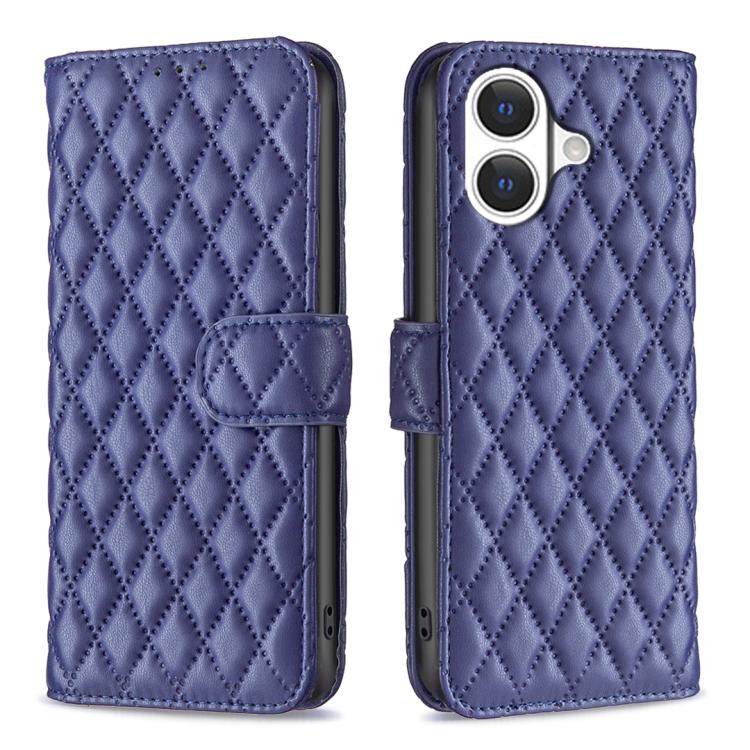เคสโทรศัพท์หนังพับแบบกระเป๋าสตางค์ลายตารางเพชร สำหรับ iPhone 17e / 16e, iPhone 17 Pro Max, iPhone 17 Pro, iPhone 17, iPhone Air, iPhone 16 Pro Max, iPhone 16 Pro, iPhone 16 Plus