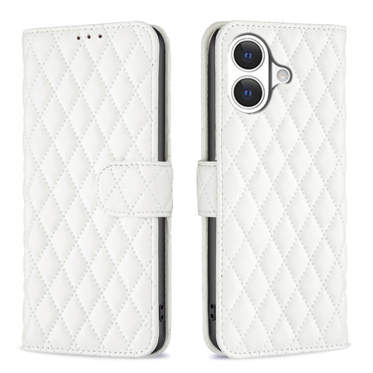 เคสโทรศัพท์หนังพับแบบกระเป๋าสตางค์ลายตารางเพชร สำหรับ iPhone 17e / 16e, iPhone 17 Pro Max, iPhone 17 Pro, iPhone 17, iPhone Air, iPhone 16 Pro Max, iPhone 16 Pro, iPhone 16 Plus