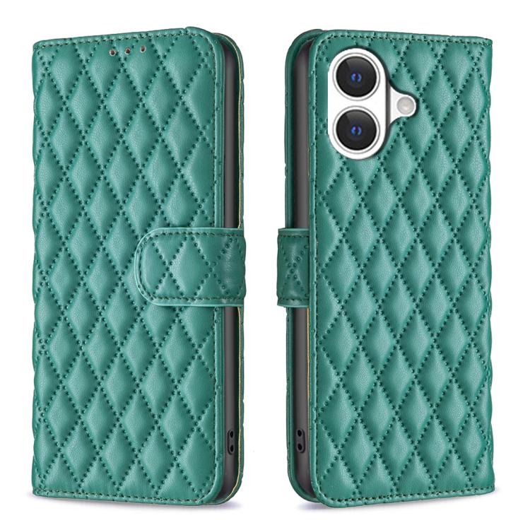 เคสโทรศัพท์หนังพับแบบกระเป๋าสตางค์ลายตารางเพชร สำหรับ iPhone 17e / 16e, iPhone 17 Pro Max, iPhone 17 Pro, iPhone 17, iPhone Air, iPhone 16 Pro Max, iPhone 16 Pro, iPhone 16 Plus