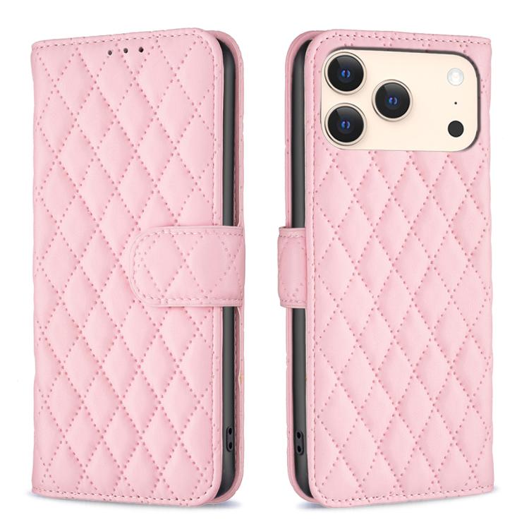 เคสโทรศัพท์หนังพับแบบกระเป๋าสตางค์ลายตารางเพชร สำหรับ iPhone 17e / 16e, iPhone 17 Pro Max, iPhone 17 Pro, iPhone 17, iPhone Air, iPhone 16 Pro Max, iPhone 16 Pro, iPhone 16 Plus