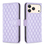 เคสโทรศัพท์หนังพับแบบกระเป๋าสตางค์ลายตารางเพชร สำหรับ iPhone 17e / 16e, iPhone 17 Pro Max, iPhone 17 Pro, iPhone 17, iPhone Air, iPhone 16 Pro Max, iPhone 16 Pro, iPhone 16 Plus