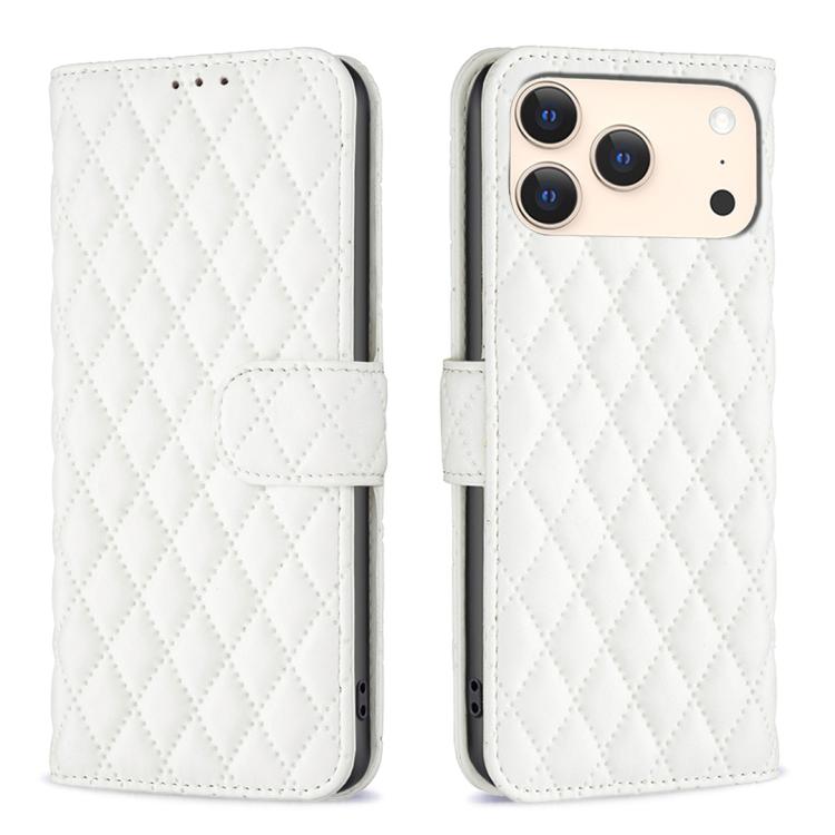 เคสโทรศัพท์หนังพับแบบกระเป๋าสตางค์ลายตารางเพชร สำหรับ iPhone 17e / 16e, iPhone 17 Pro Max, iPhone 17 Pro, iPhone 17, iPhone Air, iPhone 16 Pro Max, iPhone 16 Pro, iPhone 16 Plus