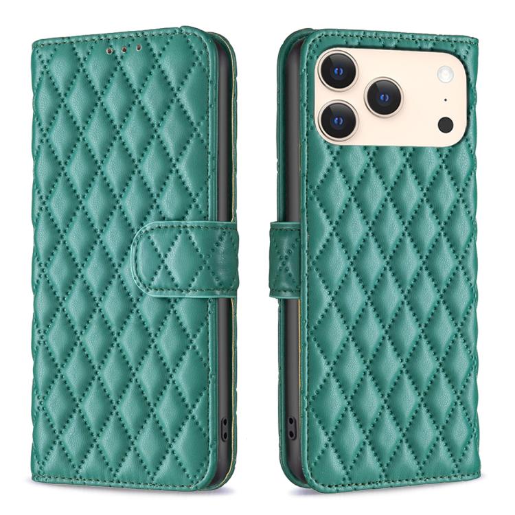 เคสโทรศัพท์หนังพับแบบกระเป๋าสตางค์ลายตารางเพชร สำหรับ iPhone 17e / 16e, iPhone 17 Pro Max, iPhone 17 Pro, iPhone 17, iPhone Air, iPhone 16 Pro Max, iPhone 16 Pro, iPhone 16 Plus