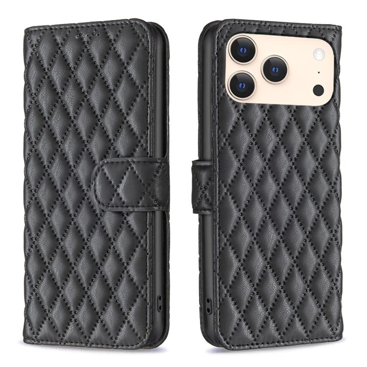 เคสโทรศัพท์หนังพับแบบกระเป๋าสตางค์ลายตารางเพชร สำหรับ iPhone 17e / 16e, iPhone 17 Pro Max, iPhone 17 Pro, iPhone 17, iPhone Air, iPhone 16 Pro Max, iPhone 16 Pro, iPhone 16 Plus