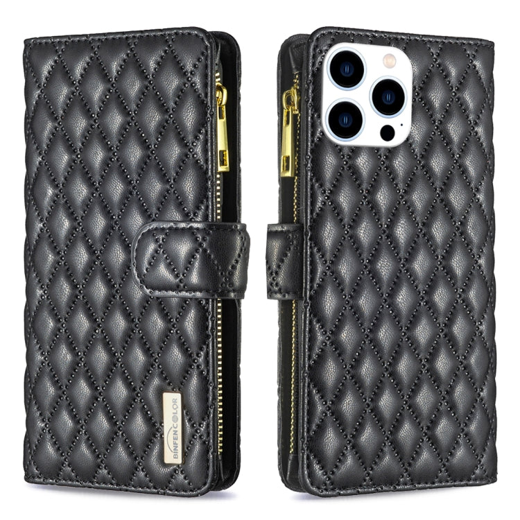 เคสโทรศัพท์หนังพับแบบกระเป๋าสตางค์ซิปลายตารางเพชร สำหรับ iPhone 17 Pro Max, iPhone 17 Pro, iPhone 17, iPhone Air, iPhone 16 Pro Max, iPhone 16 Pro, iPhone 16 Plus, iPhone 16