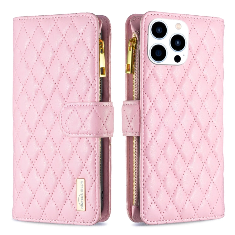เคสโทรศัพท์หนังพับแบบกระเป๋าสตางค์ซิปลายตารางเพชร สำหรับ iPhone 17 Pro Max, iPhone 17 Pro, iPhone 17, iPhone Air, iPhone 16 Pro Max, iPhone 16 Pro, iPhone 16 Plus, iPhone 16