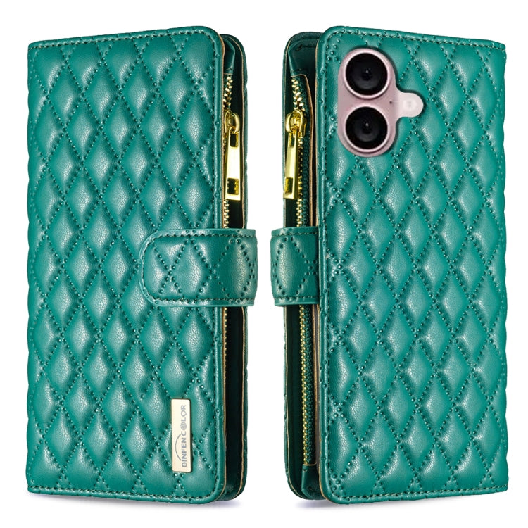 เคสโทรศัพท์หนังพับแบบกระเป๋าสตางค์ซิปลายตารางเพชร สำหรับ iPhone 17 Pro Max, iPhone 17 Pro, iPhone 17, iPhone Air, iPhone 16 Pro Max, iPhone 16 Pro, iPhone 16 Plus, iPhone 16