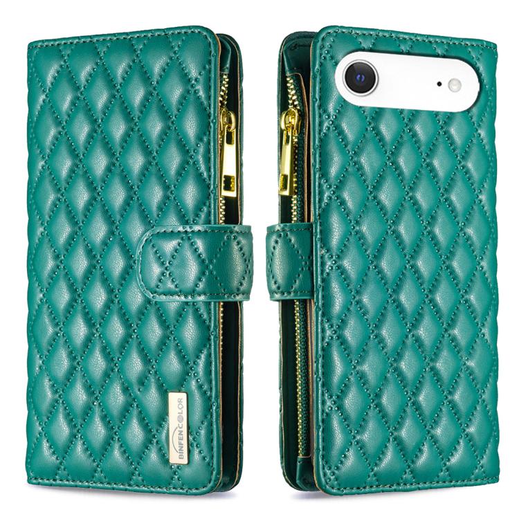 เคสโทรศัพท์หนังพับแบบกระเป๋าสตางค์ซิปลายตารางเพชร สำหรับ iPhone 17 Pro Max, iPhone 17 Pro, iPhone 17, iPhone Air, iPhone 16 Pro Max, iPhone 16 Pro, iPhone 16 Plus, iPhone 16