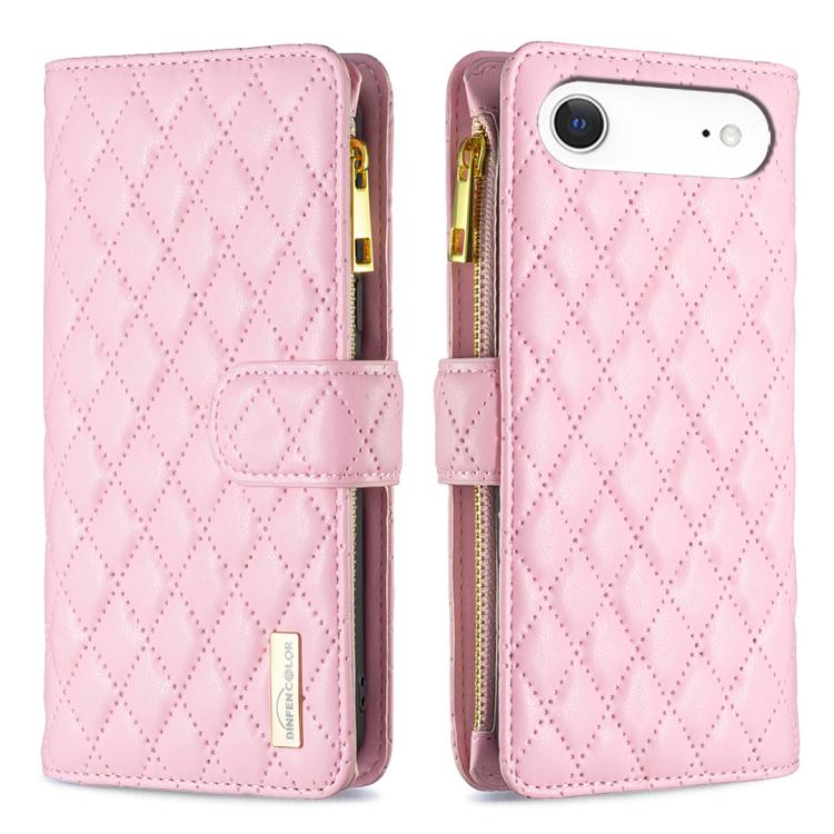 เคสโทรศัพท์หนังพับแบบกระเป๋าสตางค์ซิปลายตารางเพชร สำหรับ iPhone 17 Pro Max, iPhone 17 Pro, iPhone 17, iPhone Air, iPhone 16 Pro Max, iPhone 16 Pro, iPhone 16 Plus, iPhone 16