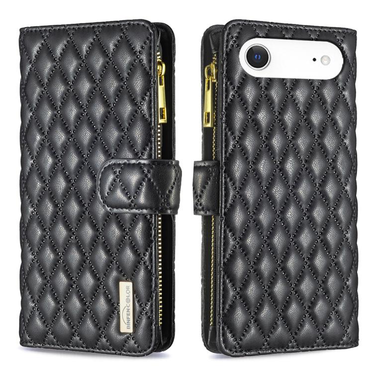 เคสโทรศัพท์หนังพับแบบกระเป๋าสตางค์ซิปลายตารางเพชร สำหรับ iPhone 17 Pro Max, iPhone 17 Pro, iPhone 17, iPhone Air, iPhone 16 Pro Max, iPhone 16 Pro, iPhone 16 Plus, iPhone 16