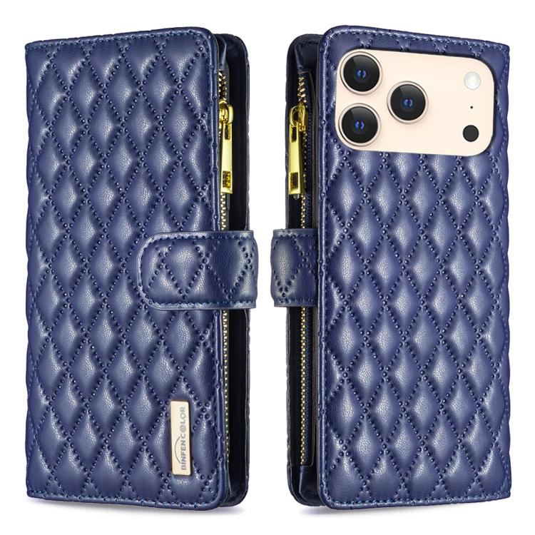 เคสโทรศัพท์หนังพับแบบกระเป๋าสตางค์ซิปลายตารางเพชร สำหรับ iPhone 17 Pro Max, iPhone 17 Pro, iPhone 17, iPhone Air, iPhone 16 Pro Max, iPhone 16 Pro, iPhone 16 Plus, iPhone 16