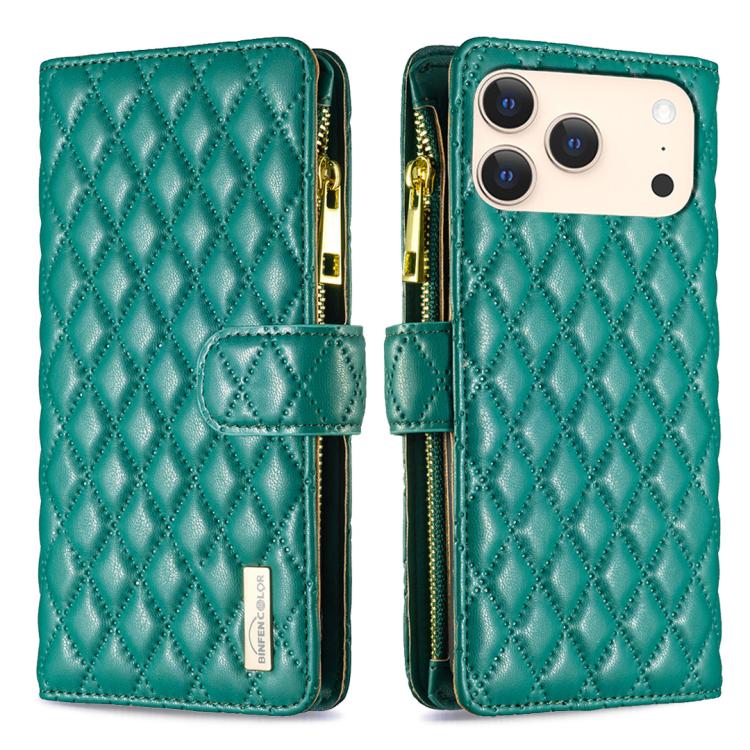 เคสโทรศัพท์หนังพับแบบกระเป๋าสตางค์ซิปลายตารางเพชร สำหรับ iPhone 17 Pro Max, iPhone 17 Pro, iPhone 17, iPhone Air, iPhone 16 Pro Max, iPhone 16 Pro, iPhone 16 Plus, iPhone 16
