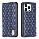 เคสโทรศัพท์หนังพับแม่เหล็กลายตารางเพชร สำหรับ iPhone 17 Pro Max, iPhone 17 Pro, iPhone 17, iPhone Air, iPhone 16 Pro Max, iPhone 16 Pro, iPhone 16 Plus, iPhone 16