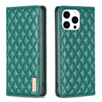 เคสโทรศัพท์หนังพับแม่เหล็กลายตารางเพชร สำหรับ iPhone 17 Pro Max, iPhone 17 Pro, iPhone 17, iPhone Air, iPhone 16 Pro Max, iPhone 16 Pro, iPhone 16 Plus, iPhone 16